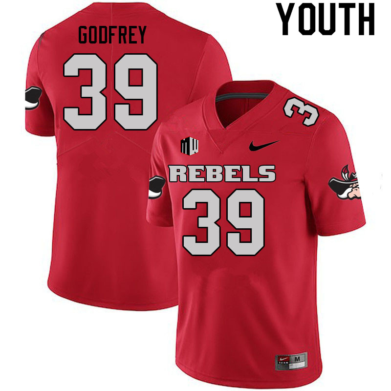 Youth #39 Daniel Godfrey UNLV Rebels College Football Jerseys Sale-Scarlet
